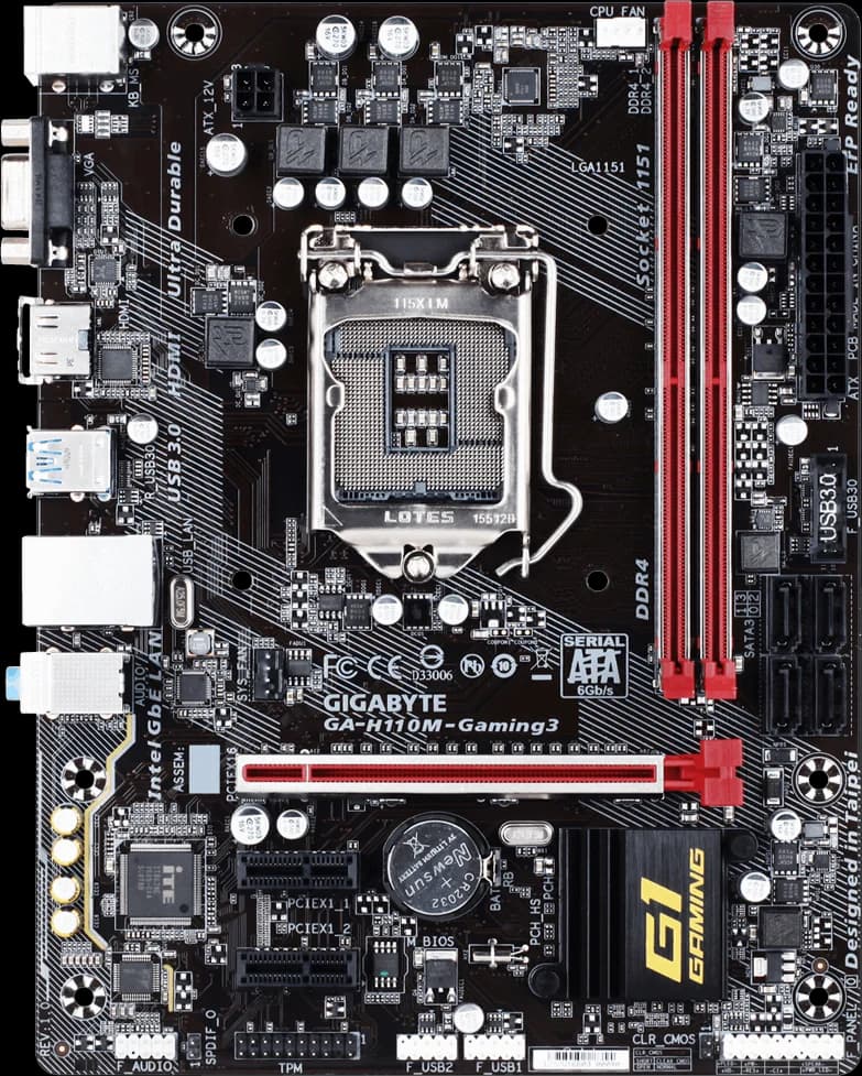 Mainboard Gigabyte H110M GAMING 3 (LGA1151) — không tấm chắn I/O — linh kiện máy tính tại RIGPC TP.HCM