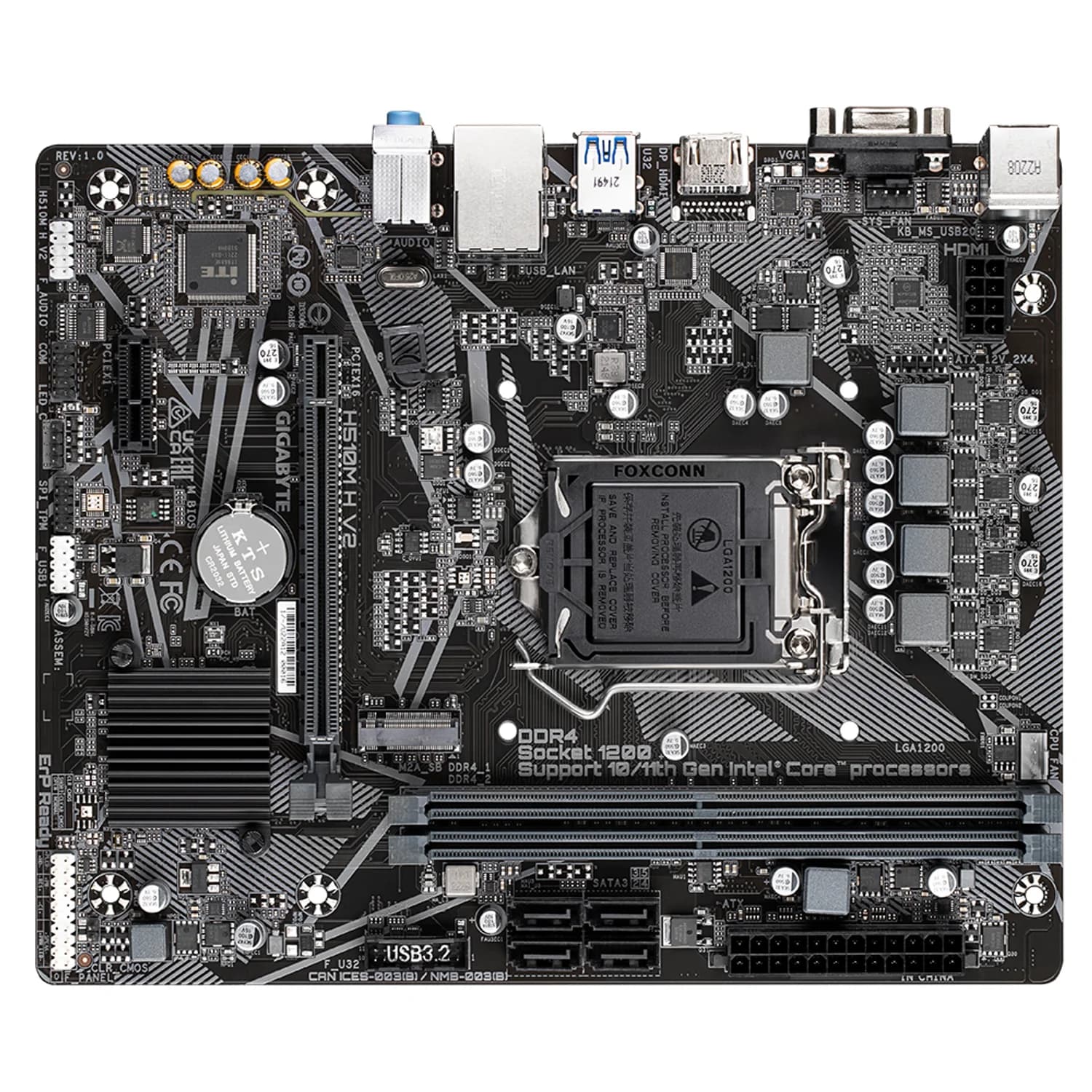 Mainboard Gigabyte H510M-H V2 (LGA1200) — không tấm chắn I/O — linh kiện máy tính tại RIGPC TP.HCM