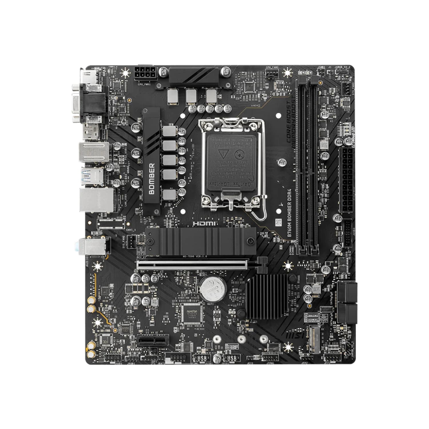 Mainboard MSI BOMBER B760M (LGA1700) — không tấm chắn I/O — linh kiện máy tính tại RIGPC TP.HCM