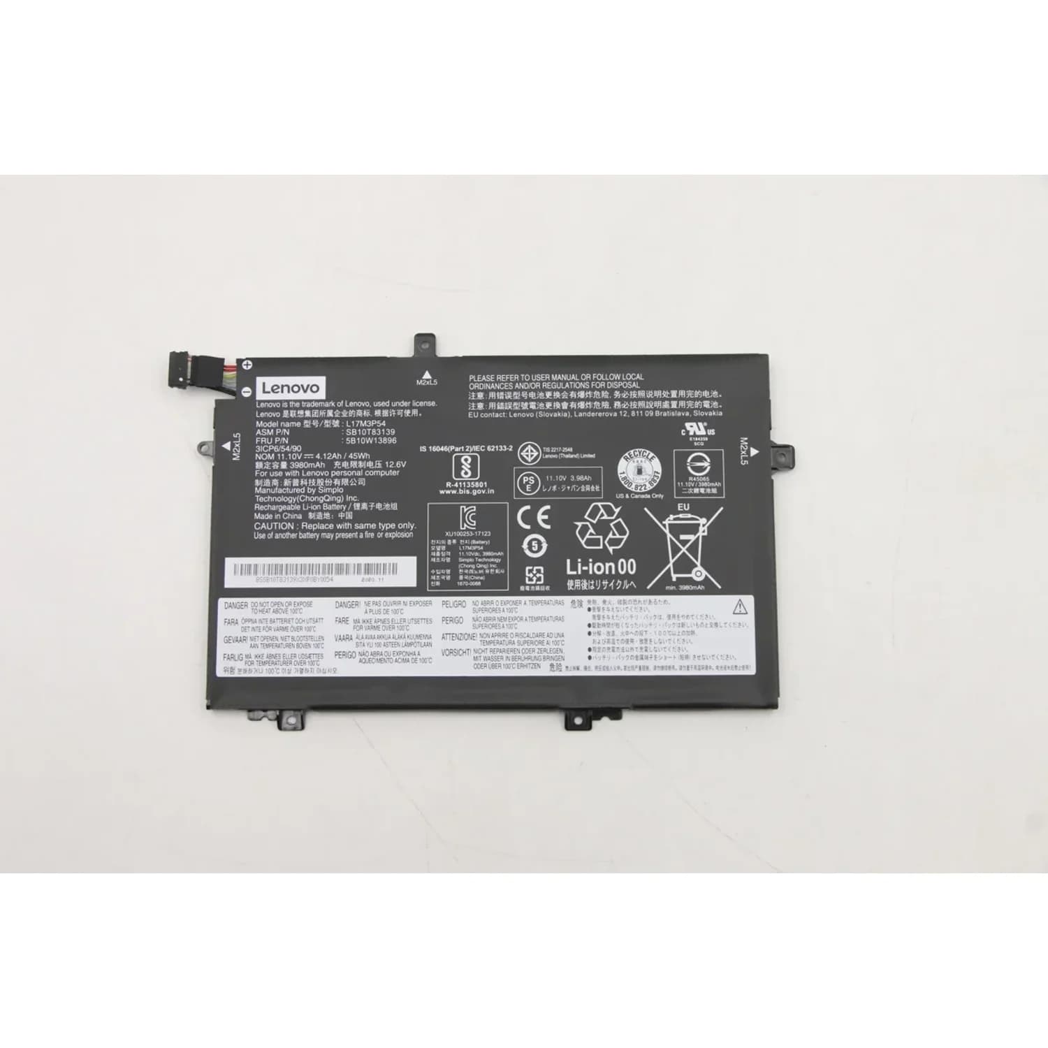 Pin laptop Lenovo L17M3P54 45Wh 11.1V 3-cell (ThinkPad L-series)