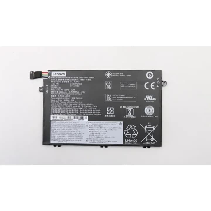 Pin laptop Lenovo mã 01AV445 45Wh, mặt nhãn in mã linh kiện và thông số