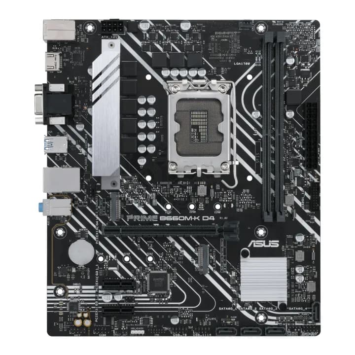 Mainboard ASUS PRIME B660M-K D4 socket LGA1700, nhìn từ trên xuống