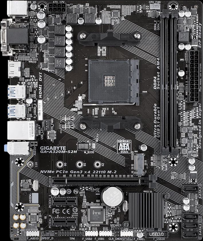 Mainboard Gigabyte A320M-S2H (AM4) - Ảnh 3